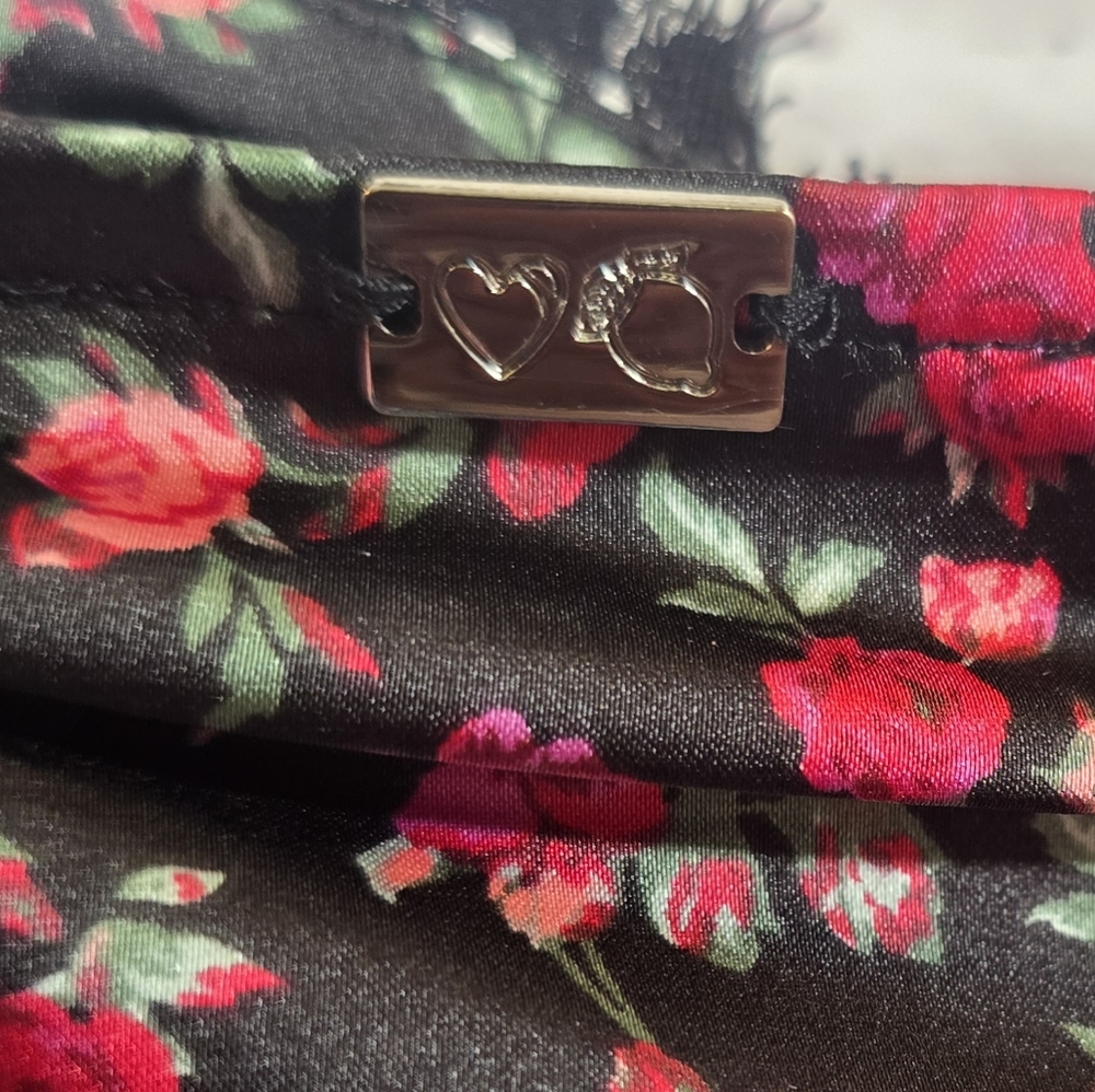 For Love & Lemons Black Off-Shoulder Ruched Mini Dress with Floral Print - Picture 11 of 15